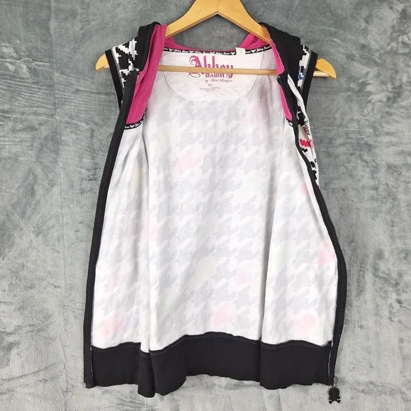 Vintage Abbey Dawn Avril Lavigne Hoodie XL Rainbow Houndstooth Y2K Punk Skater - Picture 3 of 10